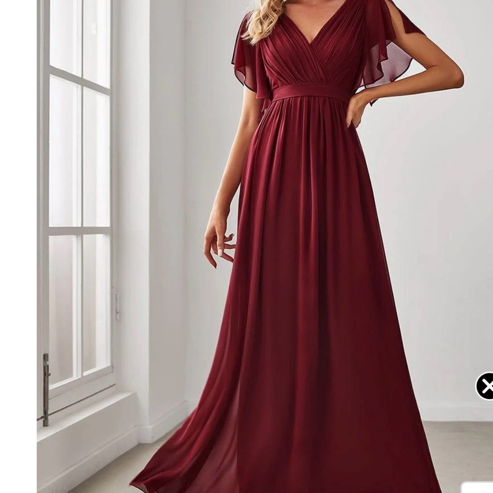 Ever Pretty Burgundy Leora Maxi Dress